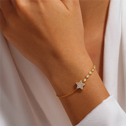 Couple Geometric Single Row Bracelet