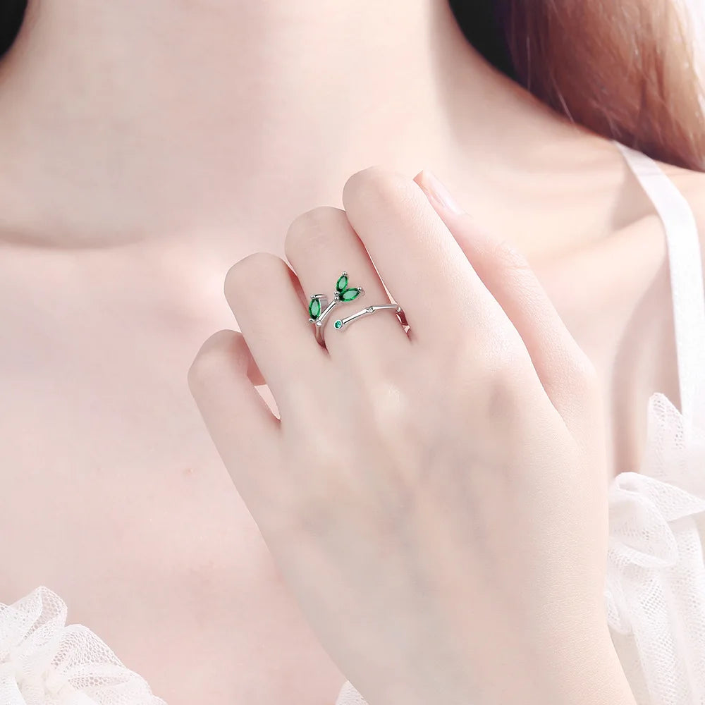 Green Leaf Rings