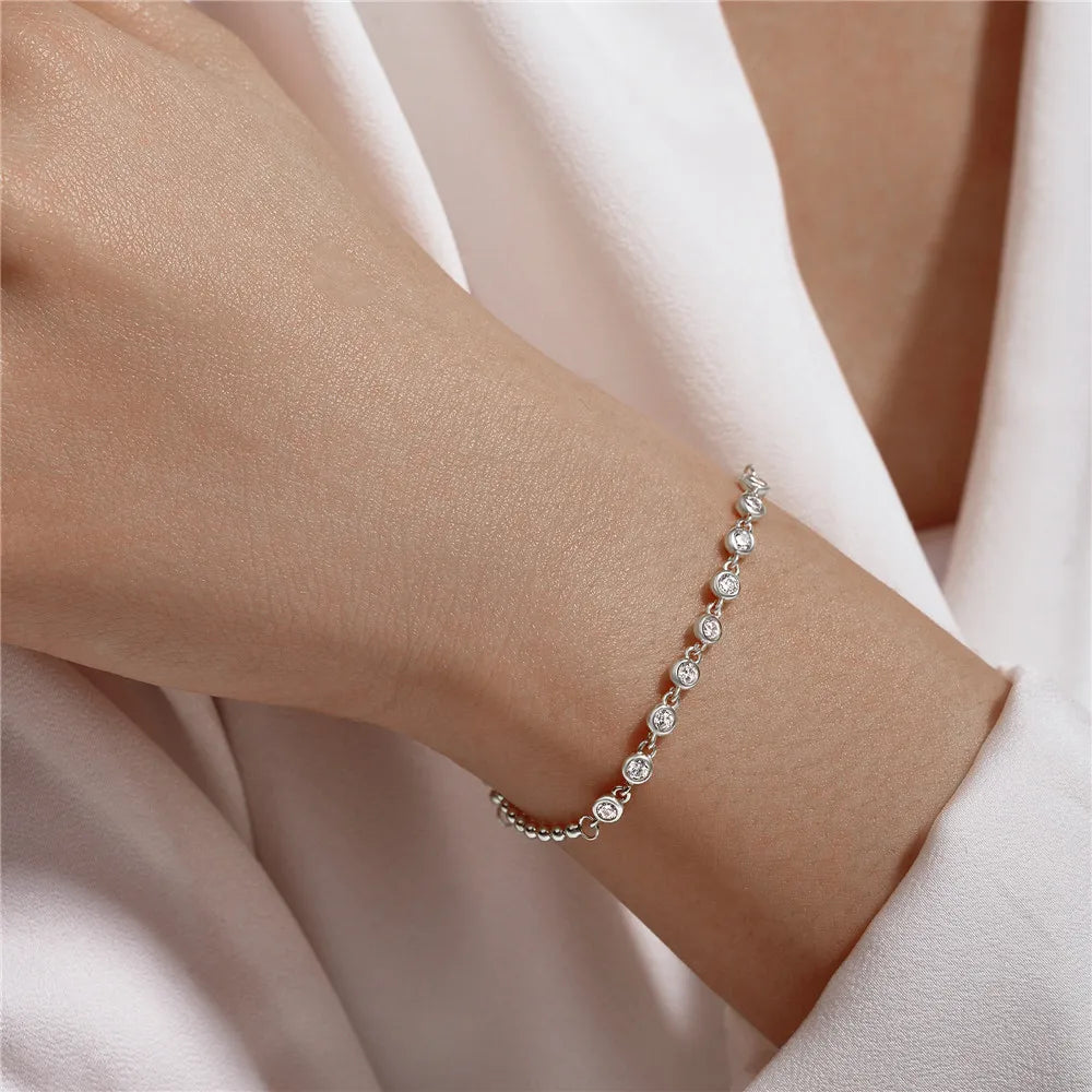 Couple Geometric Single Row Bracelet